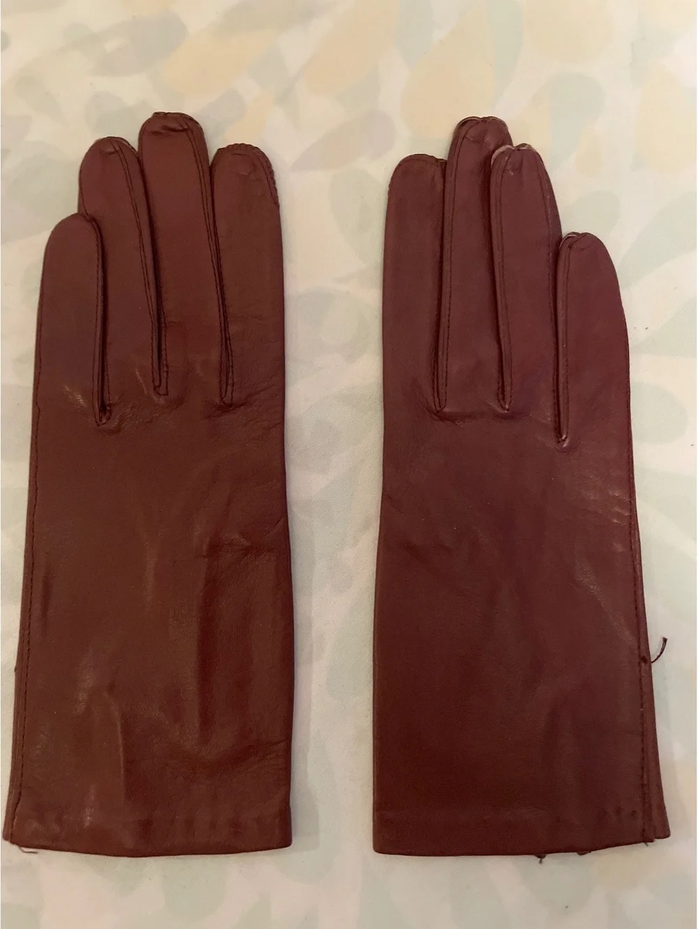 Vintage Burgundy Gloves Women's Size 6.5 Nylon Lined Made in Philippines